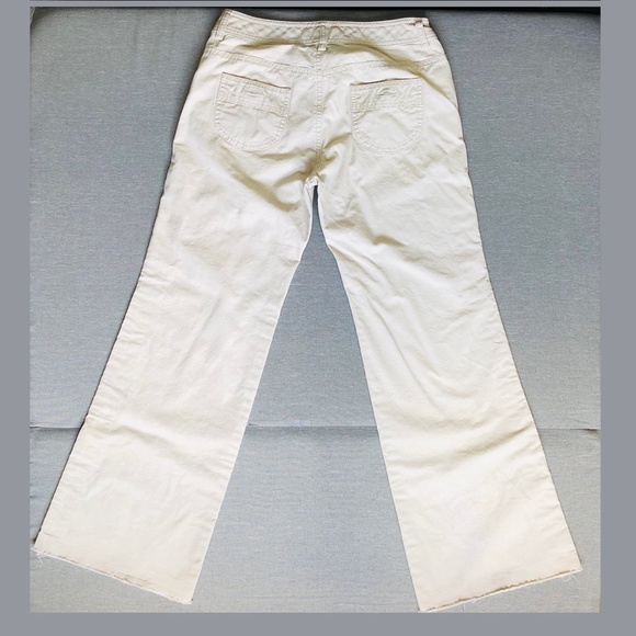 Banana Republic BEIGE Wide Leg Pants Bootcut Khaki Cotton Mid Rise Trousers Sz 0 - Picture 2 of 10